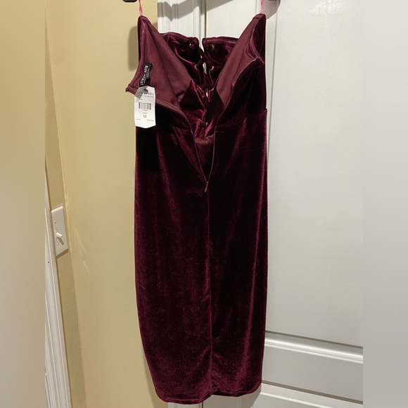 Fashion Nova Fly Me To The Moon- Burgundy Strapless Dress Women's Medium - Picture 5 of 7